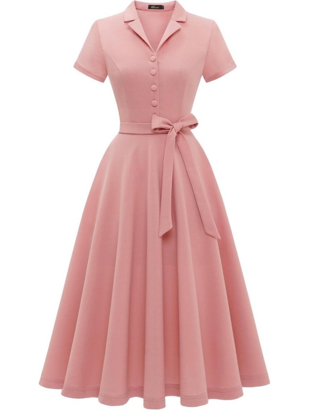 Wedtrend Women's Short Sleeve Cocktail Party Dress Work Church Dress -Blush